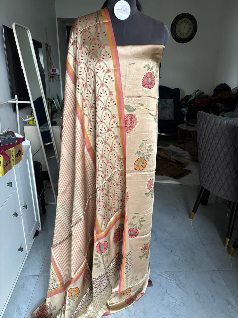 Handblock chikku shade modal cotton 3 piece set