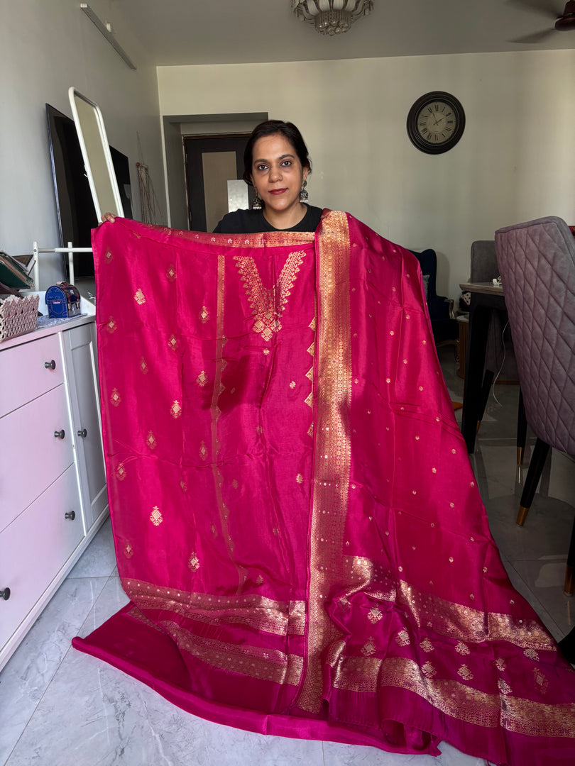 Dola zari top with dola silk dupatta with tazzels 2 piece set