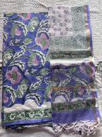 Load image into Gallery viewer, 5 m handblock cotton fabric with Kota doria dupatta