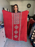 Load image into Gallery viewer, Natural dye modal silk ajrakh kaftan top fabric 2.5 m
