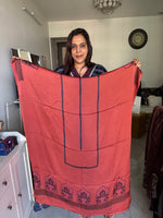Load image into Gallery viewer, Natural dye modal silk ajrakh kaftan top fabric 2.5 m
