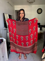 Load image into Gallery viewer, Natural dye modal silk ajrakh kaftan top fabric 2.5 m
