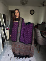 Load image into Gallery viewer, Pure georgette bandhej suit with Handblock ajrakh border top and dupatta 2 piece set