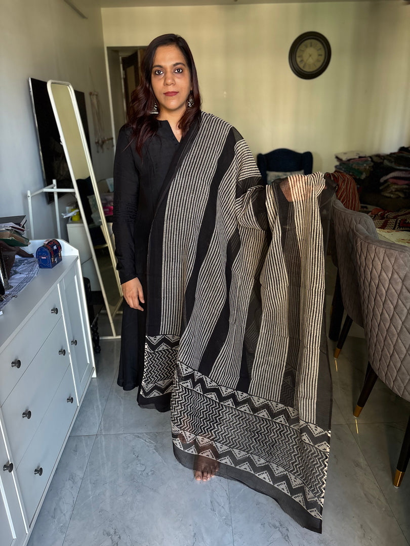 Designer style handblock Kota dupatta