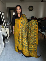 Load image into Gallery viewer, Natural Dye Ajrakh Handblock Printed Modaal silk 2  Piece suit With Very Unique Patterns MF0066

