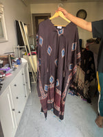 Load image into Gallery viewer, Modal silk ajrakh stitched kaftan free size