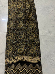 Natural dye modal silk ajrakh fabric with border 3 m