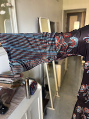 Vanaspathi handblocked modal silk kaftan shirt dress