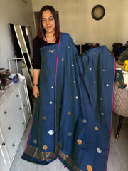 Pure cotton handwoven jamdani polka dots top and dupatta Mf0078