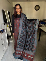Load image into Gallery viewer, Pure vanaspathi handblocked modal silk 2 piece suit