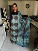 Load image into Gallery viewer, Pure vanaspathi handblocked modal silk 2 piece suit