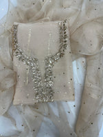 Load image into Gallery viewer, Beautiful soft pure organza silk shirt and dupatta with mukesh work
