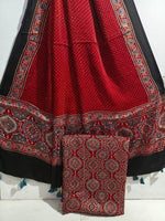 Load image into Gallery viewer, Natural Dye Ajrakh Handblock Printed Modaal silk 2  Piece suit MF0075